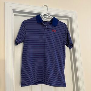 Boy’s Under Armour Navy/White/Red Polo Shirt Size YL